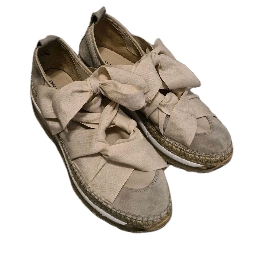 Free People Neutral Bow Espadrille Slip-On Flats